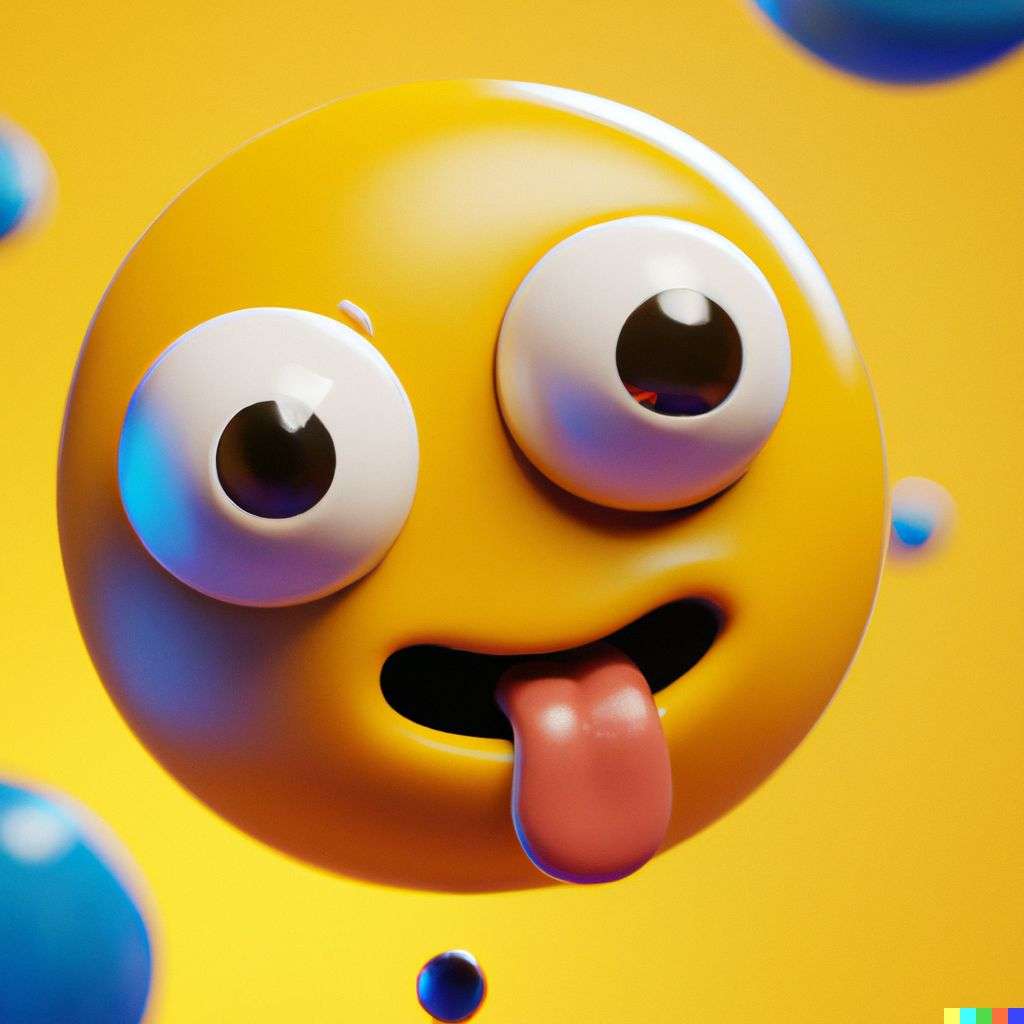 the discovery of gravity, close-up, very cute, emoji, multicolored, Unreal Engine 3D render, trending on ArtStation, realistic materials